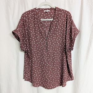 Maurice's V-neck blouse, polkadot
